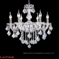 Vente chaude antique blanc cintrage cristal bougie cristal lustre pièces éclairage 81027